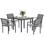 Five Piece Outdoor Garden Dining Set Grey Weather Resistant by Outsunny