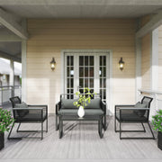 4 Seater Rattan Garden Furniture Set in Charcoal Grey by Outsunny