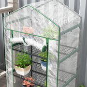 White 193cm Five Shelf Mini Greenhouse for Plants and Seedlings by Outsunny