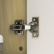 Wall Mounted Bathroom Mirror Cabinet With Open Shelves For Extra Storage, Natural Wood