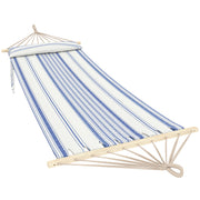 Garden Hammock with Headrest and Side Pocket for Outdoor Relaxation Blue and White Outsunny