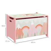 Kids Storage Chest With Safety Hinge Ideal for Toys and Books Organisation,Pink