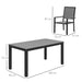 Grey 6 Seater Patio Dining Set with Stackable Chairs and Aluminium Frame by Outsunny