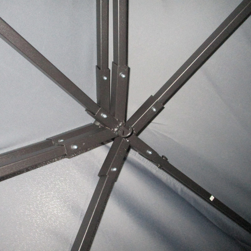 Dark Grey 3 x 4m Aluminium Garden Gazebo with Nets and Curtains by Outsunny