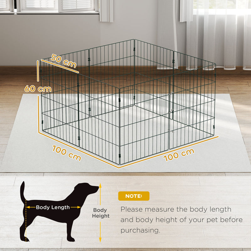 Dog Playpen for Small Dogs Indoor Outdoor Safe Flexible Pet Enclosure Green AOSOM