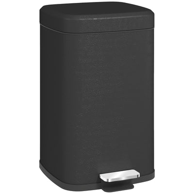 Black 20L Modern Metal Kitchen Bin With Boxy Design by HOMCOM