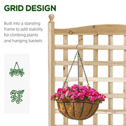 Wooden Garden Planter with Trellis for Climbing Plants Raised Bed for Outdoor Use