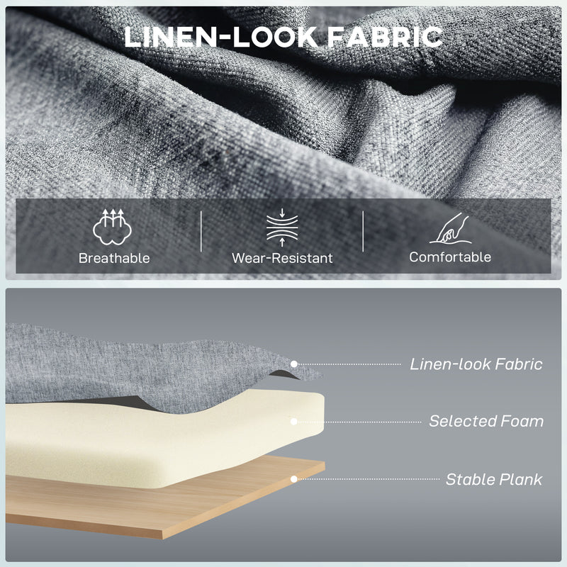 2 Seater Sofa, Light Grey Wing Back Sofa With Thick Cushioned Seat And Gold Metal Legs For Small Living Rooms