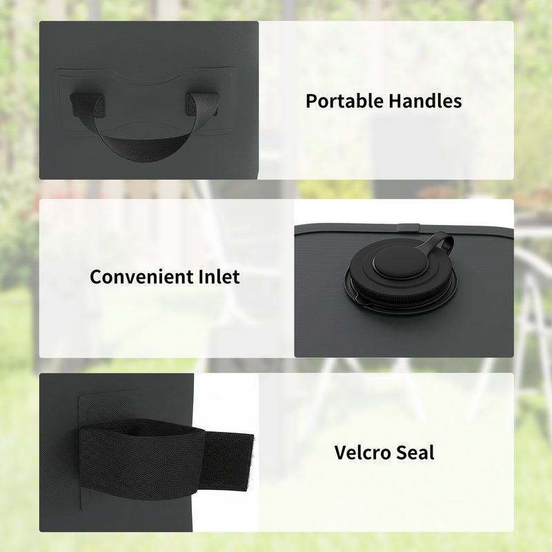 Gazebo Weight Bags Set of 4 for Secure Outdoor Shelters Waterproof Black AOSOM