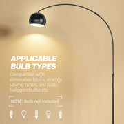 Arched Floor Lamp with Adjustable Head for Reading or Relaxing Black AOSOM