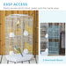 Large White Metal Bird Cage with Perches Swing and Bowls for Budgies and Parakeets by PawHut