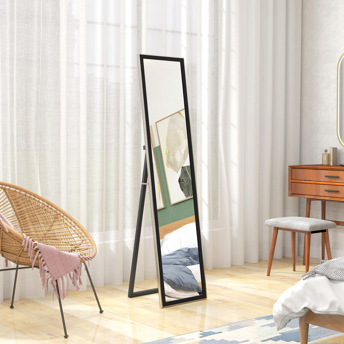 Black Full Length Mirror with Glitter Frame by HOMCOM