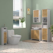 White Bathroom Storage Cabinet With Toilet Roll Holder Ideal For Compact Spaces
