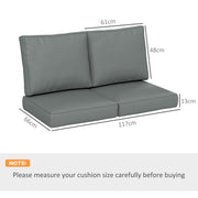Charcoal Grey 2 Seater Garden Chair Cushion Set for Indoor and Outdoor Comfort