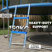 Trampoline Ladder with Wide Non Slip Steps for Safe Garden Access Blue AOSOM