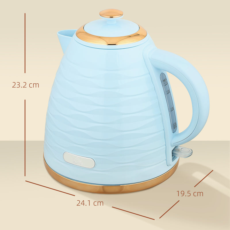 3kW Rapid Boil Electric Kettle With Honeycomb Design Ideal For Quick Brewing, Light Blue