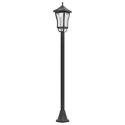 Solar Garden Lamp Post Light with LED Cool White Glow for Pathway or Patio Use Black