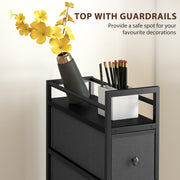 Slim 4 Drawer Fabric Storage Cabinet with Steel Frame for Small Bedrooms Black AOSOM