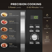 23L 800W Digital Solo Microwave with 5 Power Levels and Auto Cook Menus by HOMCOM