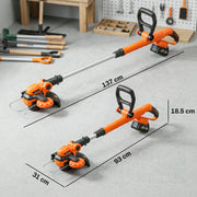Cordless Garden Strimmer With Adjustable Handle for Easy Lawn Trimming Orange AOSOM