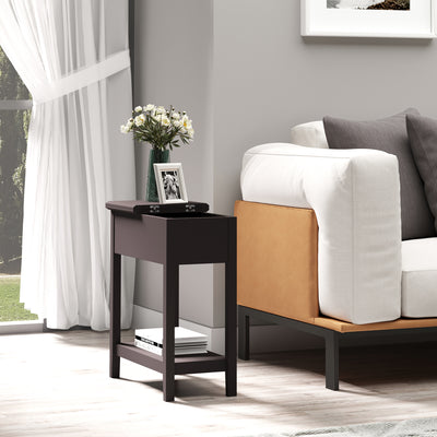 Garden bench with storage for outdoor seating and organising in dark grey AOSOM