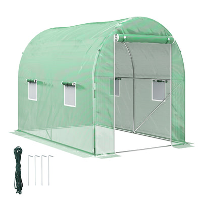 Large Walk In Tunnel Greenhouse 300 x 195cm, Green by Outsunny