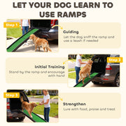 Foldable Dog Ramp with Non Slip Surface Ideal for Cars and Home Use, Black AOSOM