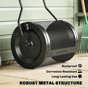 Compost Spreader with Adjustable Handle for Easy Lawn and Garden Care Black AOSOM
