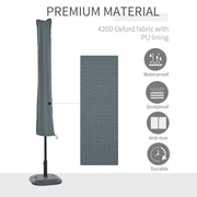 Waterproof Garden Parasol Cover for Year Round Protection Fits Most Outdoor Umbrellas Grey Outsunny