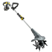 Cordless Garden Tiller for Easy Soil Preparation and Weeding with Adjustable Handle Grey AOSOM