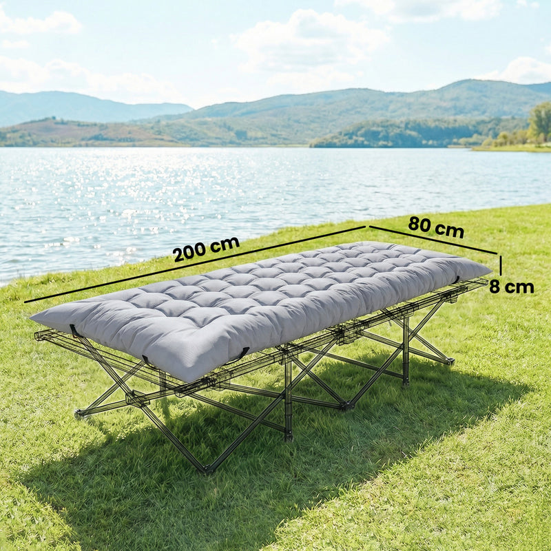 Camping Mat with Thick Foam for Warm Comfortable Sleep Outdoors Light Grey