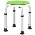 Height Adjustable Swivel Shower Chair With Non Slip Feet For Elderly And Disabled, Green