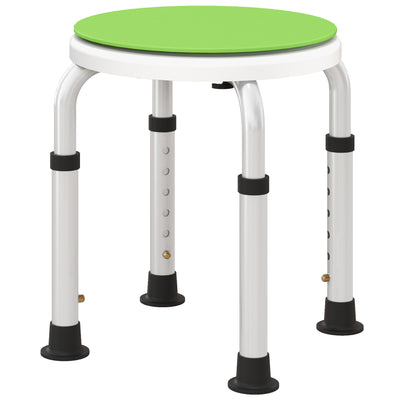 Height Adjustable Swivel Shower Chair With Non Slip Feet For Elderly And Disabled, Green