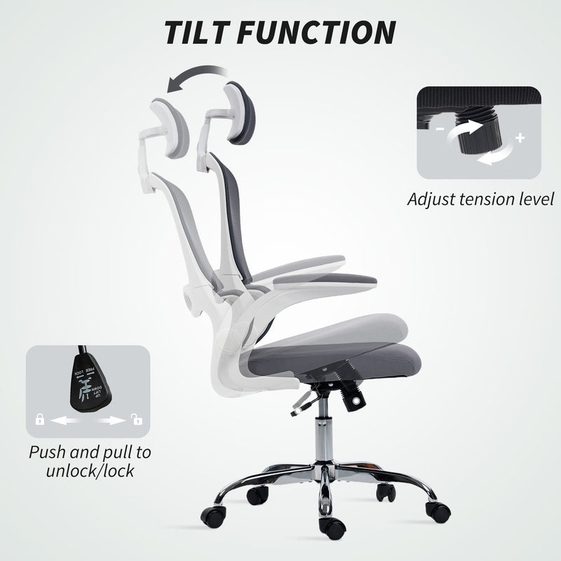Office Chair with Adjustable Height and Lumbar Support for Home Working Charcoal Grey
