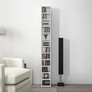 Tall Narrow Media Storage Tower for 204 CDs Ideal for Small Spaces, White