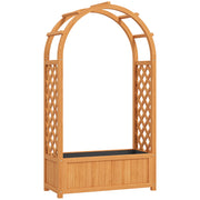 Wooden Raised Garden Bed with Trellis and Liner for Climbing Plants and Flowers by Outsunny