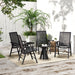 Set of 4 Black Foldable Metal Garden Chairs for Outdoor Dining and Patio by Outsunny