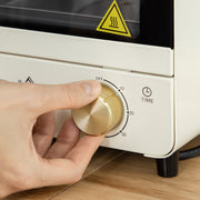 15L Electric Mini Oven with Grill and Adjustable Timer Ideal for Small Kitchens Cream White