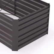 Set of 2 Dark Grey Raised Garden Beds in Steel for Vegetables Herbs and Flowers