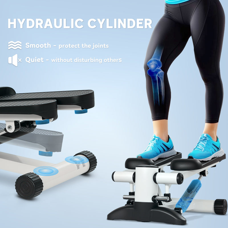 Mini Stepper Exercise Machine with LCD Display and Non Slip Pedals in White by Outsunny AOSOM