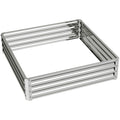 Square Raised Garden Bed Planter Box With Durable Steel Frame For Vegetables Silver AOSOM