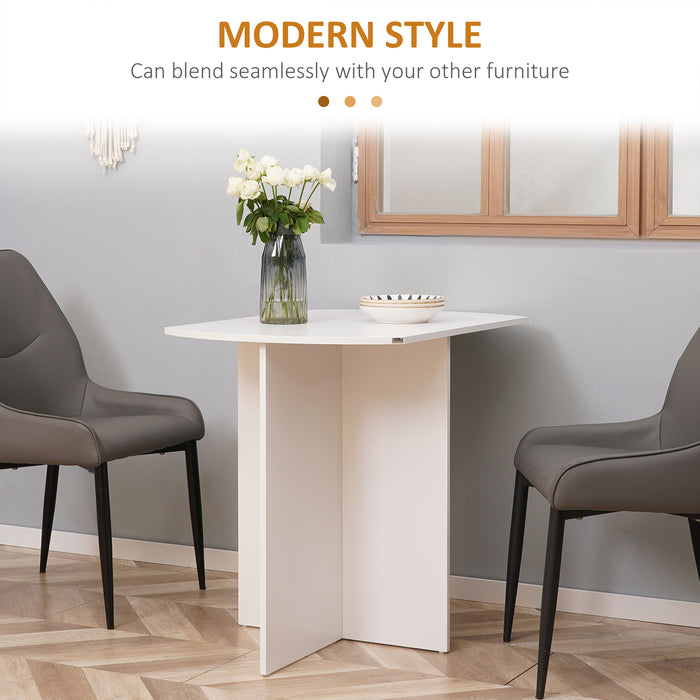 White 4 Seater Drop Leaf Dining Table Space Saving Design by HOMCOM