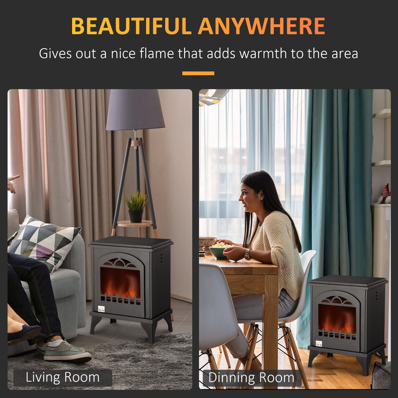 Freestanding Bioethanol Fireplace for Instant Smoke Free Warmth in Any Room Black