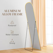 Gold Full Length Standing Mirror with Aluminium Frame Ideal for Bedroom or Dressing Room