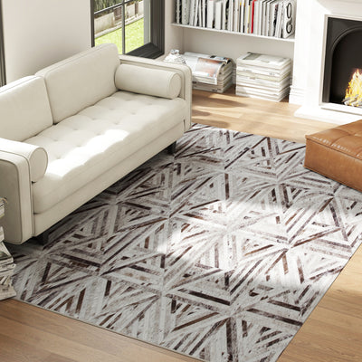 Large Chenille Area Rug Non Slip Washable Carpet For Living Room Or Bedroom Brown