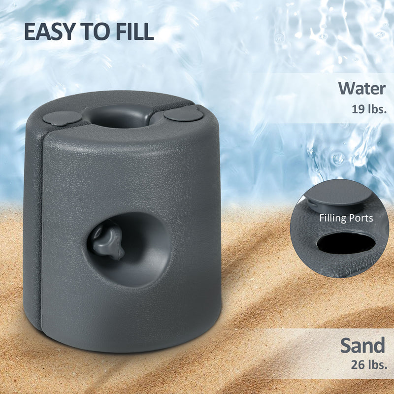Outsunny HDPE Tent Weights Set of 4, Canopy Weights, Fill with Water or Sand, 48KG Outsunny