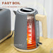 Grey 1.7L Fast Boil Cordless Kettle and 2 Slice Toaster Set with 7 Browning Levels by HOMCOM