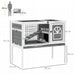 Grey Wooden Rabbit Hutch with Removable Tray and Openable Roof by PawHut