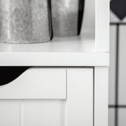 Tall Slim Bathroom Cabinet with Shelves and Drawers for Small Spaces White Homcom