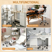 Saddle Stool with Ergonomic Posture Support and Adjustable Height for Home or Office White AOSOM